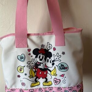 Disney Pink, White & Yellow Mickey Mouse Canvas Tote